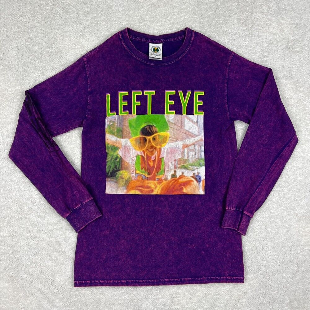 Rare Left Eye TLC Y2K Cross Colours Long Sleeve Tee Shirt Sz Small